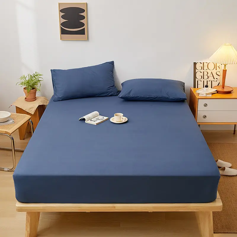 Japanese-style bed hat single-piece solid color bed cover all-inclusive bed sheet non-slip Simmons mattress dustproof protective cover bed hat wholesale
