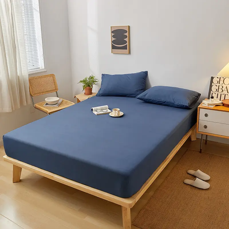 Japanese-style bed hat single-piece solid color bed cover all-inclusive bed sheet non-slip Simmons mattress dustproof protective cover bed hat wholesale