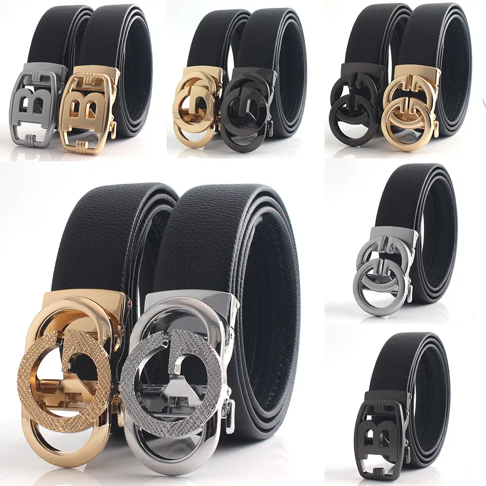 Hongsheng Men's Genuine Leather Belt with Hollow Letter Buckle - Image 13
