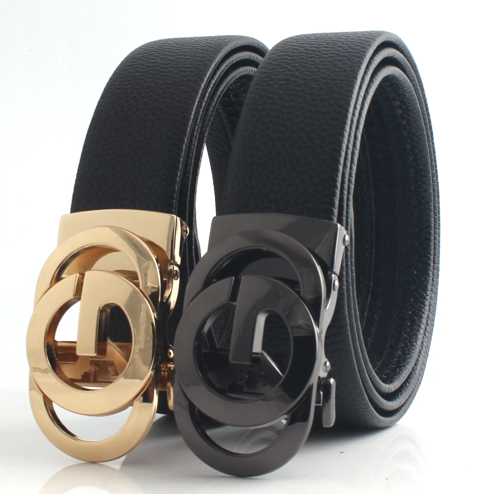 Hongsheng Men's Genuine Leather Belt with Hollow Letter Buckle - Image 17
