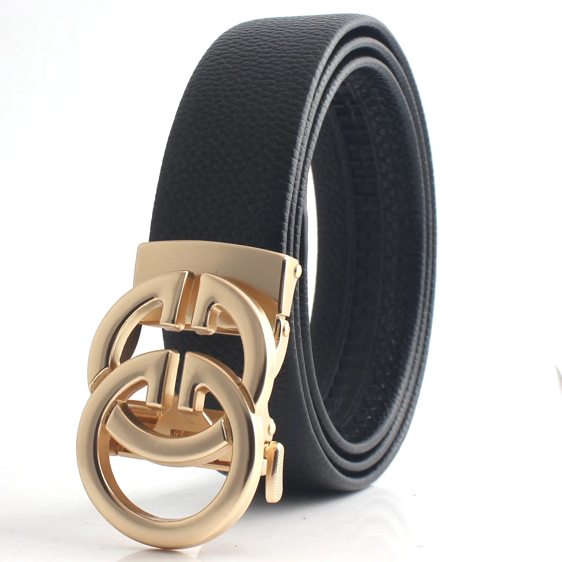 Hongsheng Men's Genuine Leather Belt with Hollow Letter Buckle - Image 10