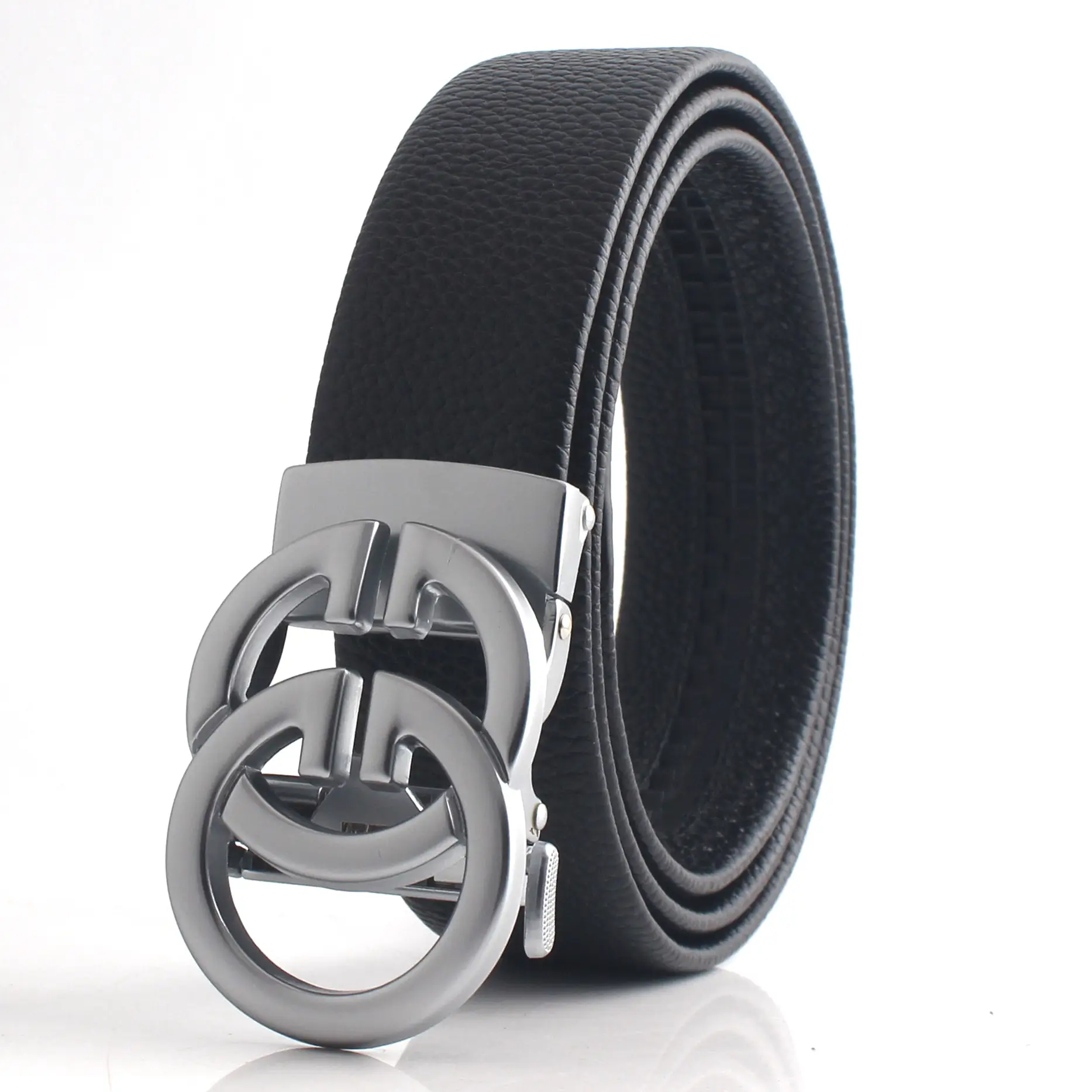 Hongsheng Men's Genuine Leather Belt with Hollow Letter Buckle - Image 11