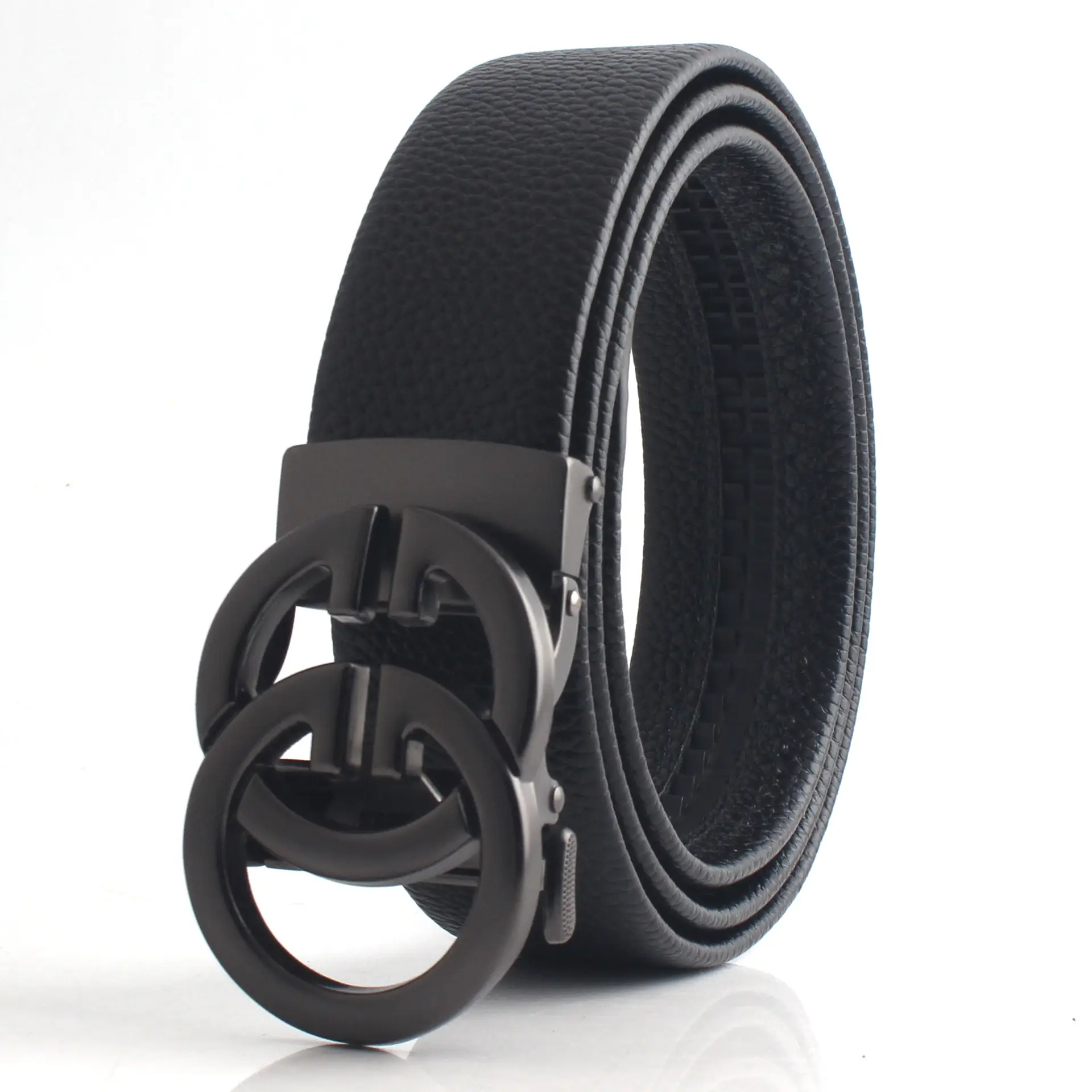 Hongsheng Men's Genuine Leather Belt with Hollow Letter Buckle - Image 12