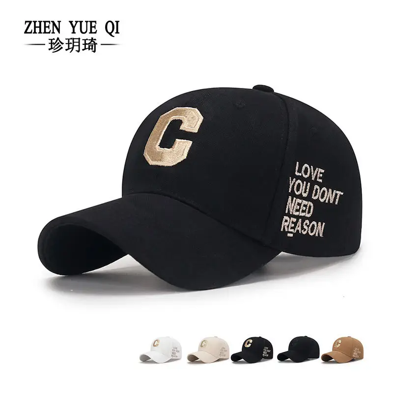 Men's C Letter Cap Beige Spring Autumn - Image 5