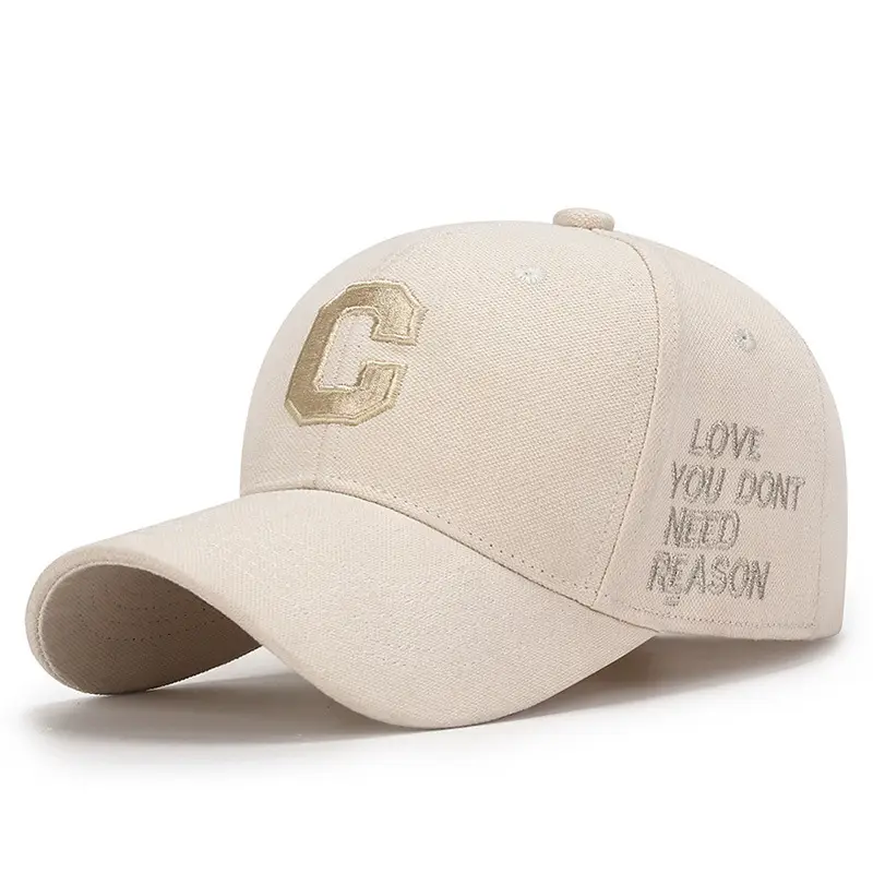 Men's C Letter Cap Beige Spring Autumn - Image 2