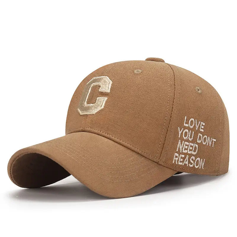 Men's C Letter Cap Beige Spring Autumn - Image 4