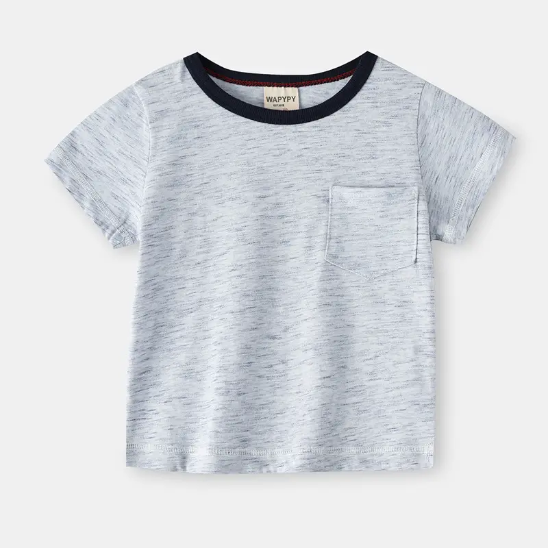 Kids Cotton T-Shirt Gray Marbled 2026 - Image 2