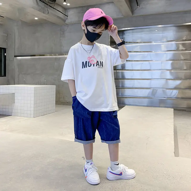 Kids Cotton T-Shirt Yellow Cartoon Print Summer Wear - Image 5