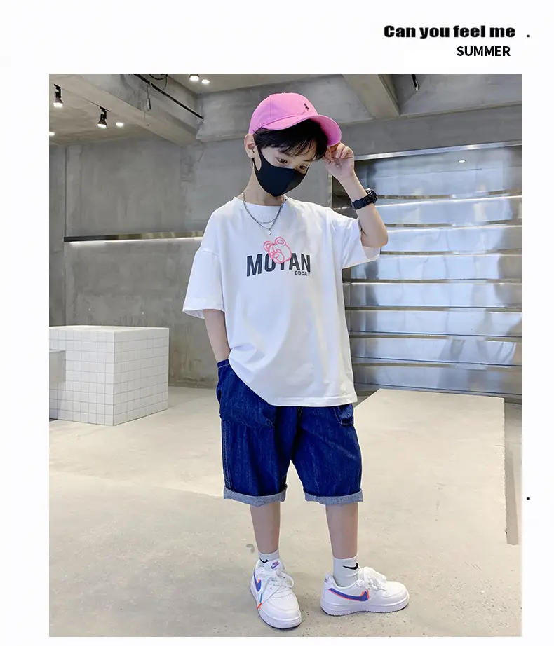 Kids Cotton T-Shirt Yellow Cartoon Print Summer Wear — feature 13