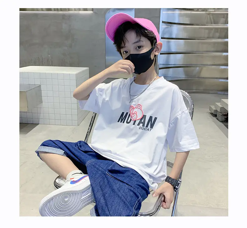 Kids Cotton T-Shirt Yellow Cartoon Print Summer Wear — feature 9