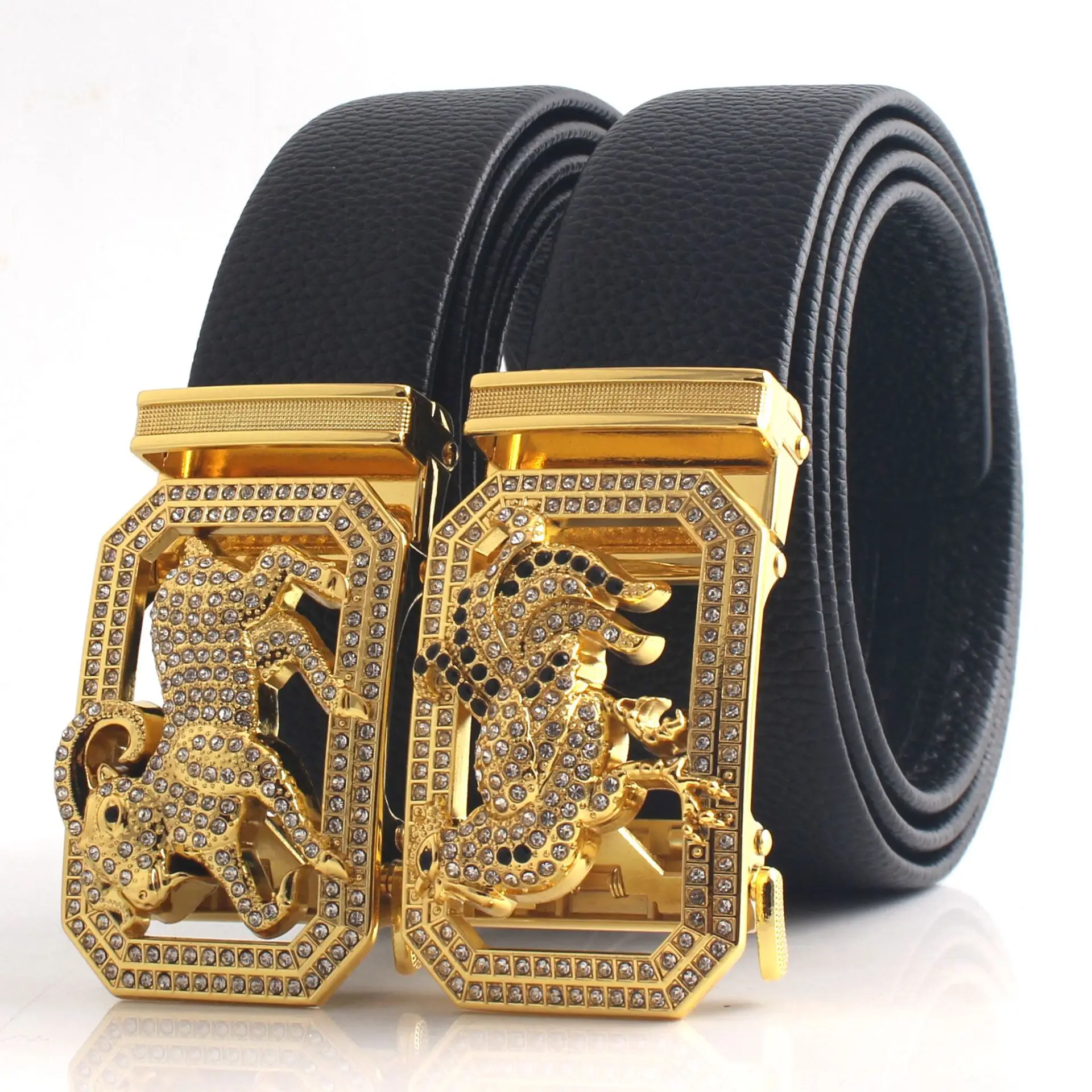Hongsheng Men's Rhinestone Inlay Belt with Dragon Design - Image 16