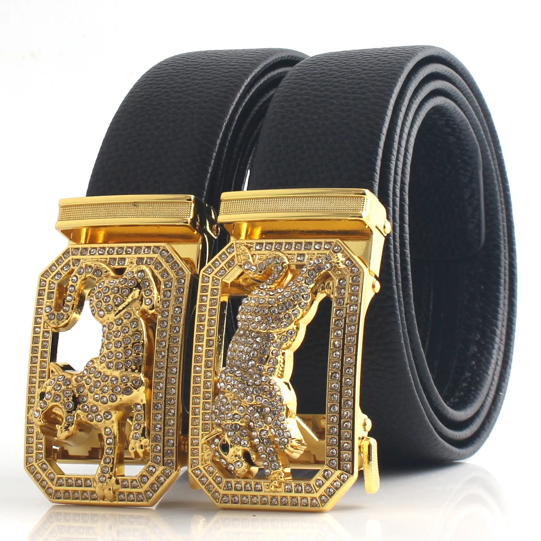 Hongsheng Men's Rhinestone Inlay Belt with Dragon Design β feature 12