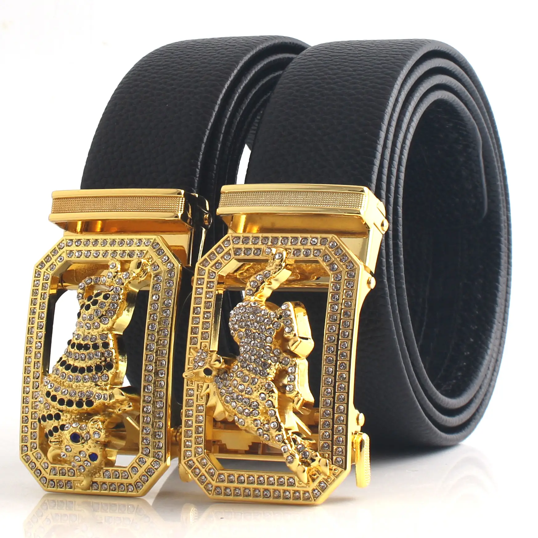 Hongsheng Men's Rhinestone Inlay Belt with Dragon Design β feature 13
