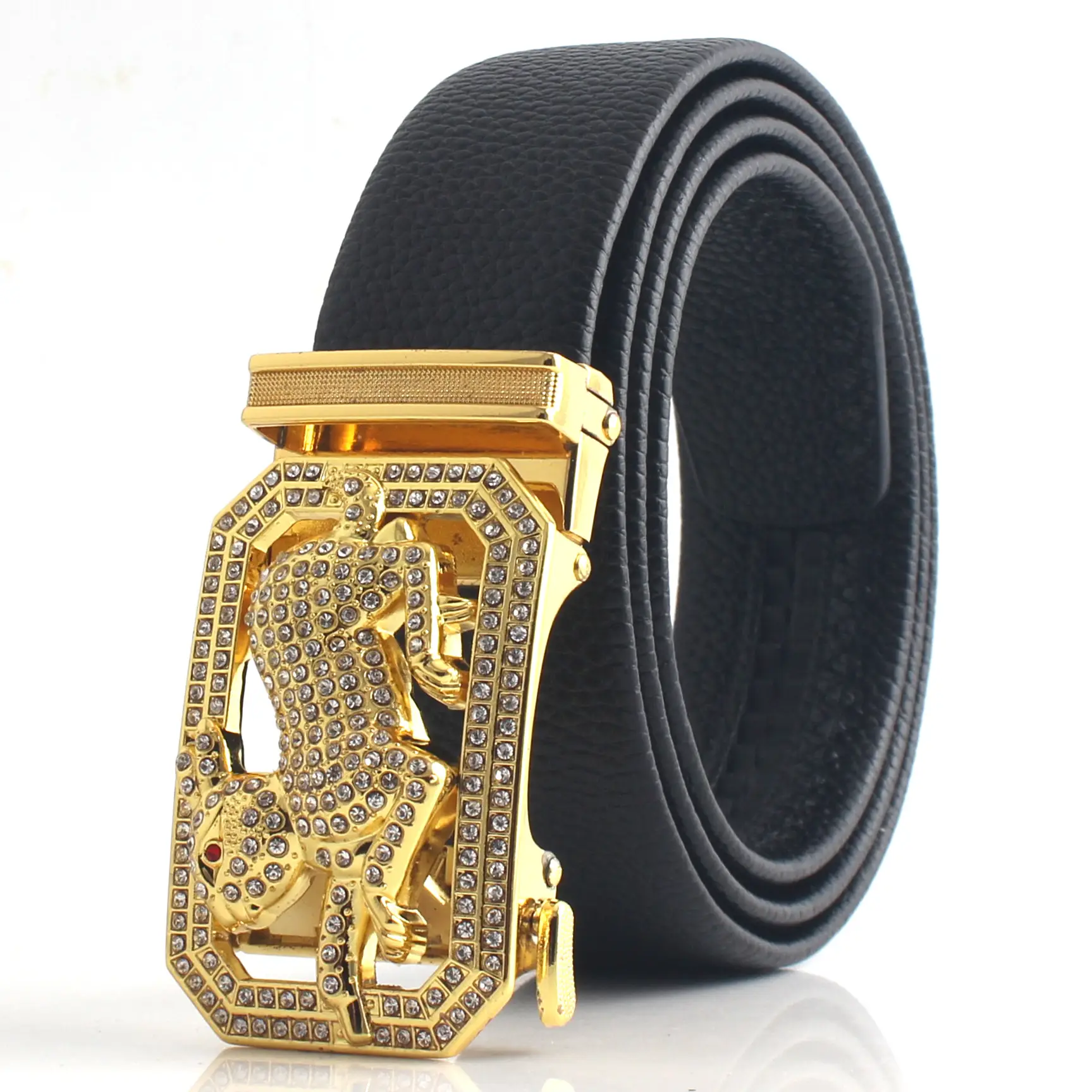 Hongsheng Men's Rhinestone Inlay Belt with Dragon Design - Image 8