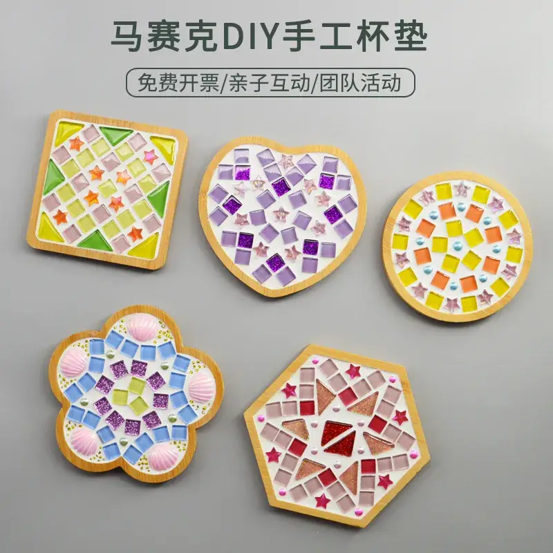 New Year's Mosaic Coaster for Kids DIY Collage Kit - Image 90