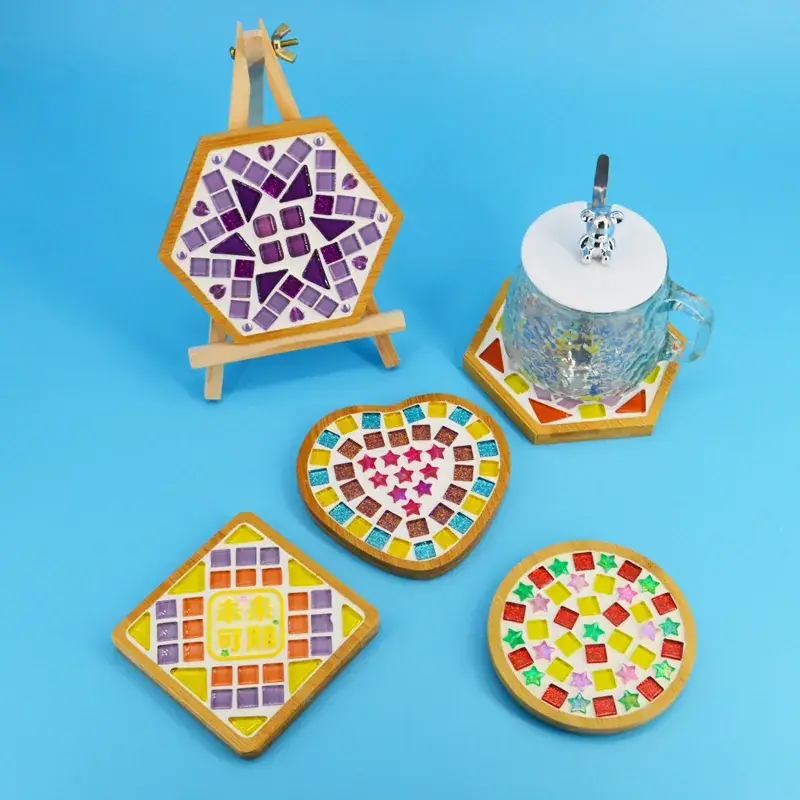 New Year's Mosaic Coaster for Kids DIY Collage Kit - Image 92