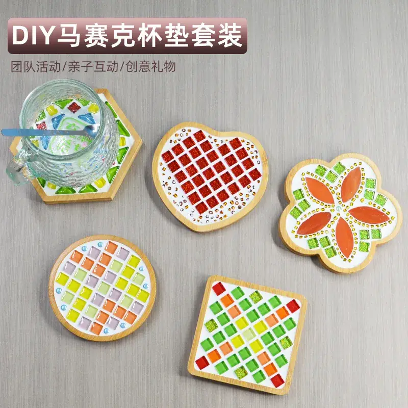New Year's Mosaic Coaster for Kids DIY Collage Kit - Image 5