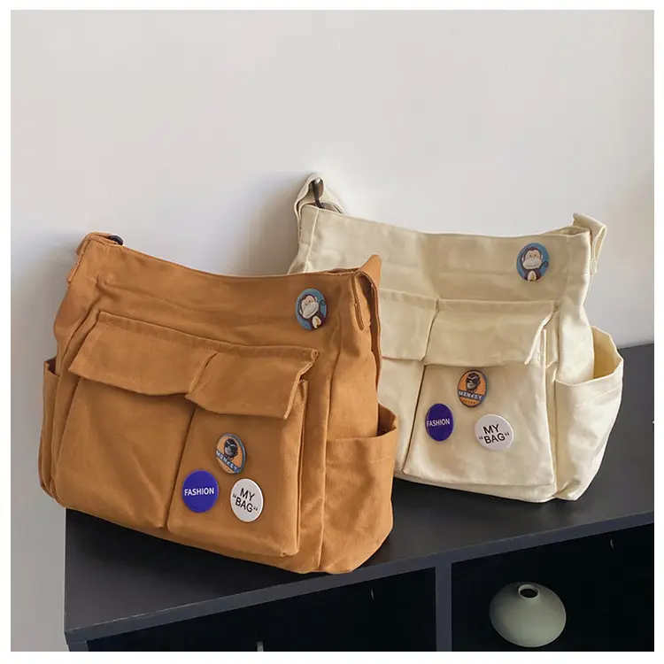 White Canvas Shoulder Crossbody Bag for Men Women — feature 44