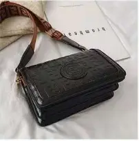 Black PU Leather Crossbody Bag for Women - Image 3