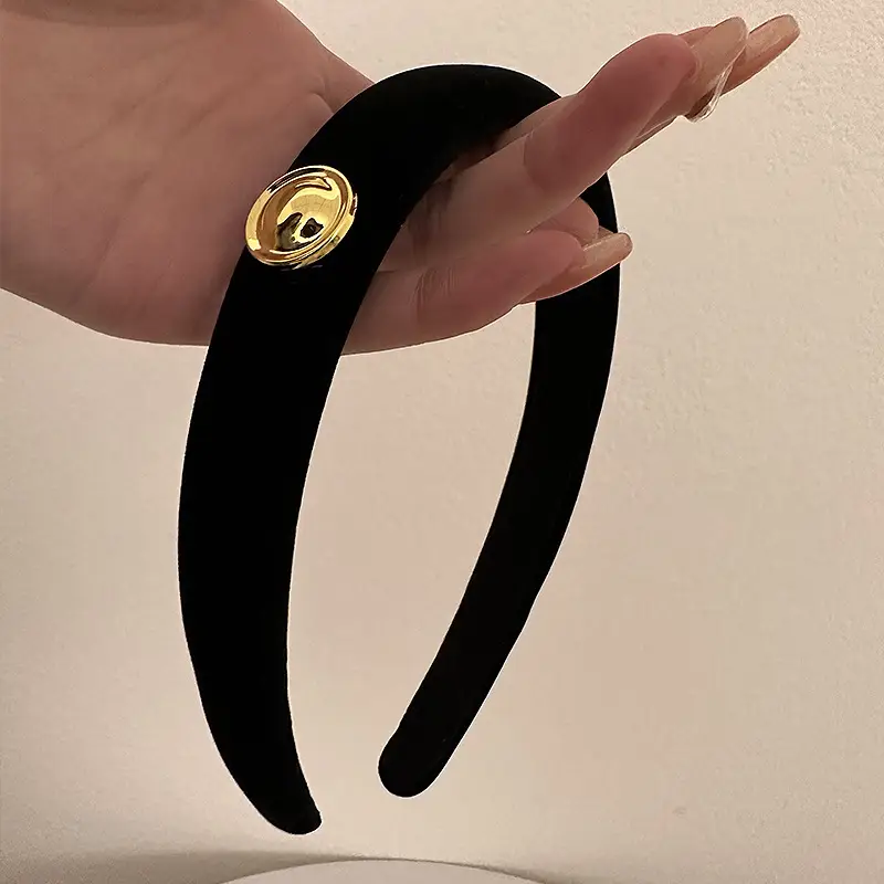 Black Velvet Hairband with Metal Buckle 2023 - Image 4