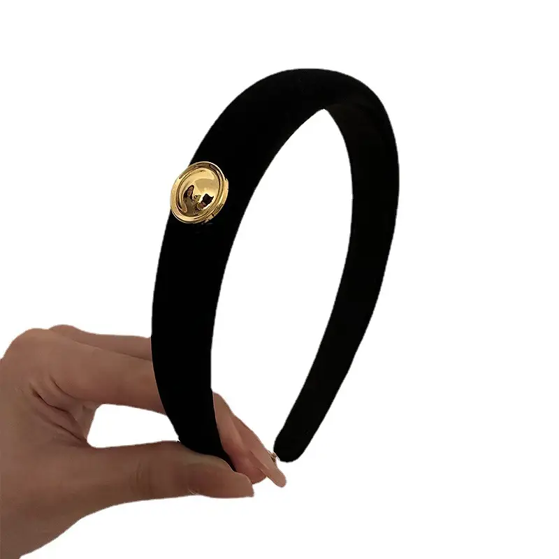Black Velvet Hairband with Metal Buckle 2023 - Image 5