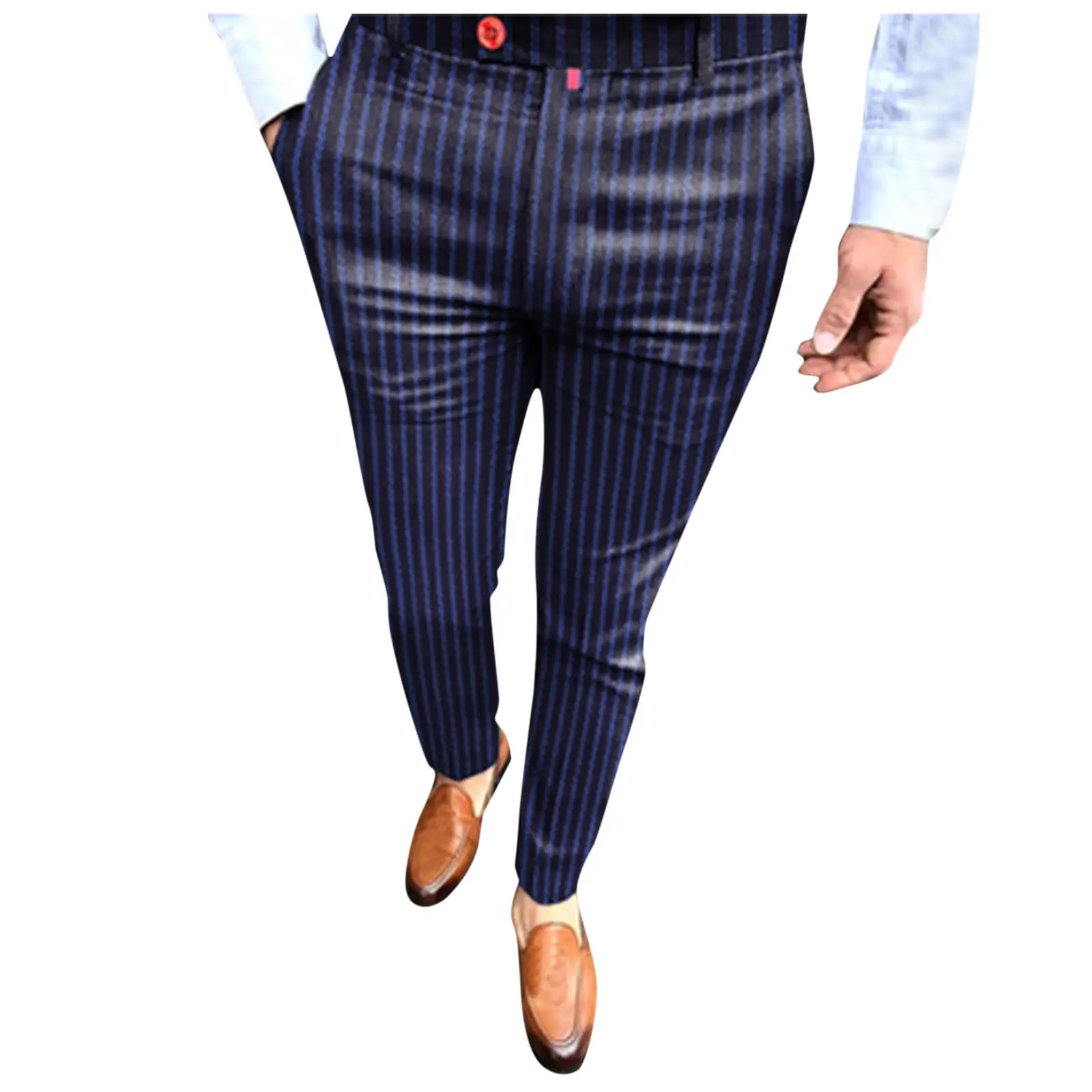 Men's Digital Print Slim Fit Pencil Pants Yellow Orange - Image 18