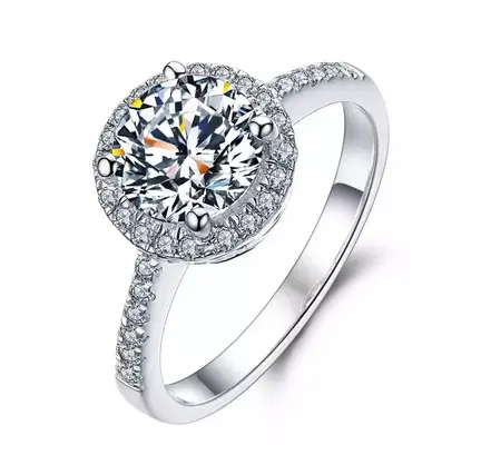 Clearance Moissanite Wedding Ring Silver Platinum Plated 1 Karat - Image 27