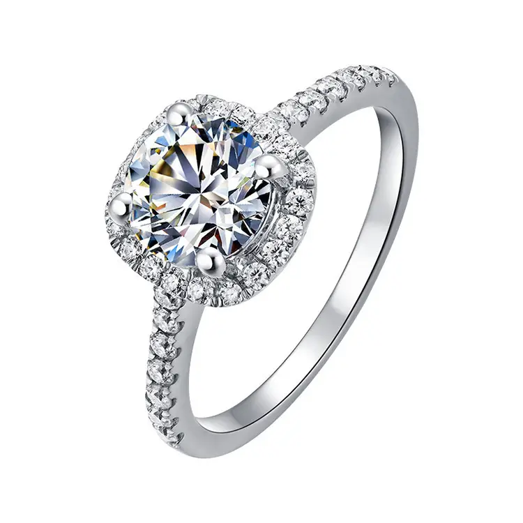 Clearance Moissanite Wedding Ring Silver Platinum Plated 1 Karat - Image 29