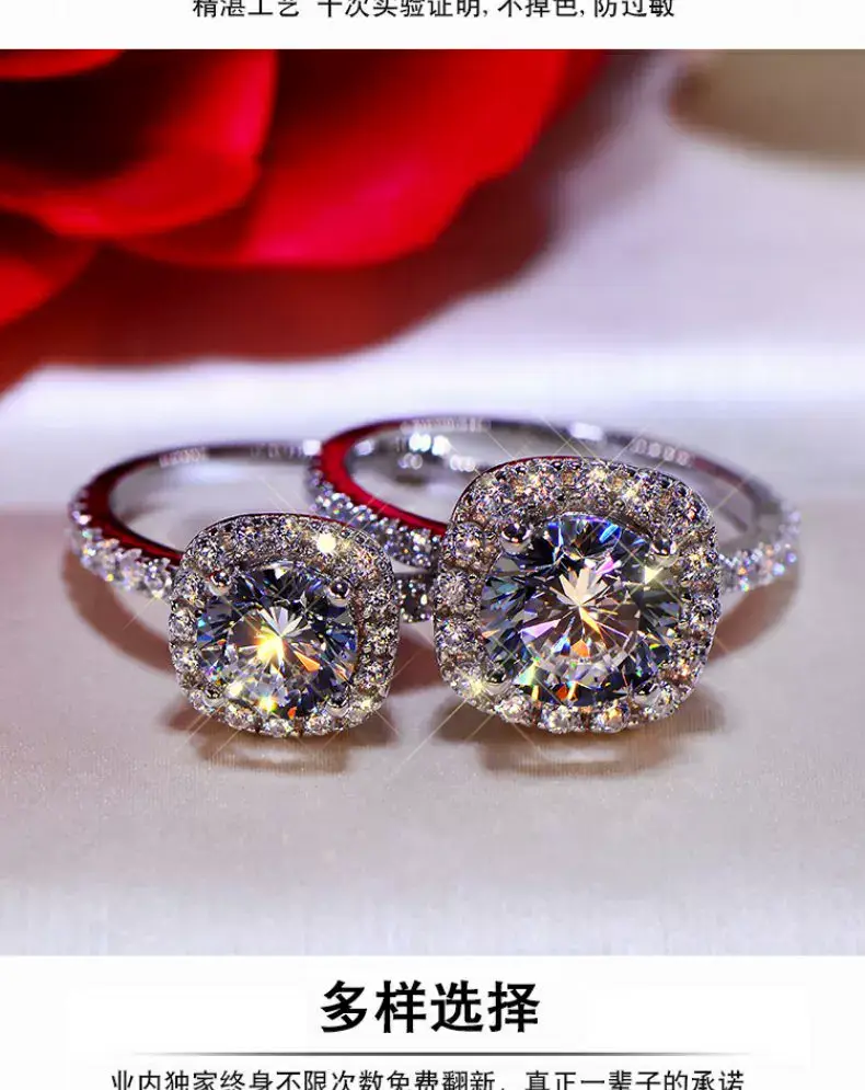 Clearance Moissanite Wedding Ring Silver Platinum Plated 1 Karat — feature 11