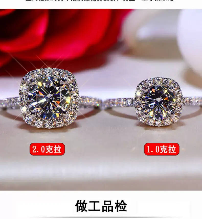 Clearance Moissanite Wedding Ring Silver Platinum Plated 1 Karat — feature 12