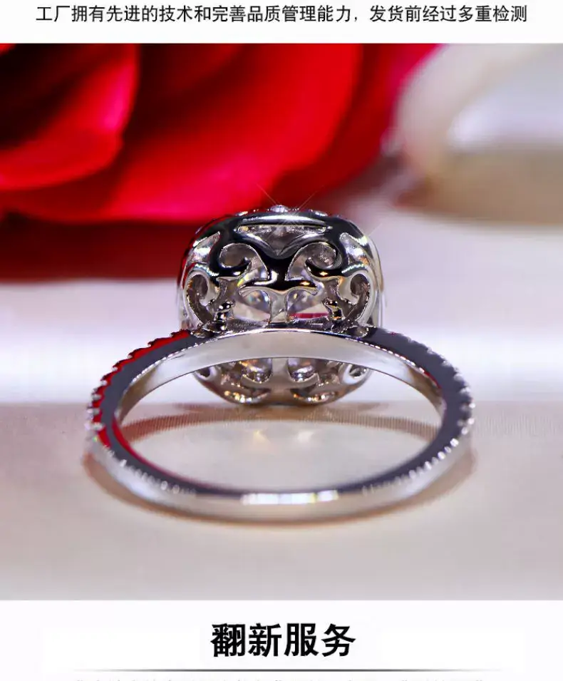 Clearance Moissanite Wedding Ring Silver Platinum Plated 1 Karat — feature 13