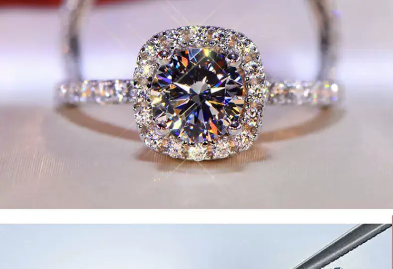 Clearance Moissanite Wedding Ring Silver Platinum Plated 1 Karat — feature 15