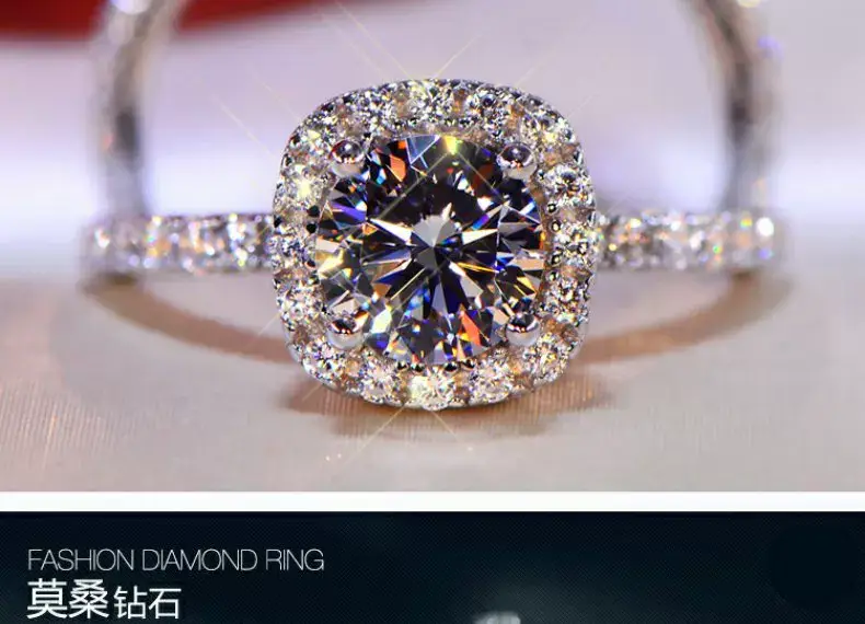Clearance Moissanite Wedding Ring Silver Platinum Plated 1 Karat — feature 4