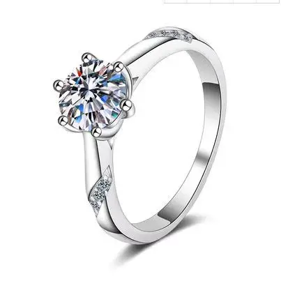 Clearance Moissanite Wedding Ring Silver Platinum Plated 1 Karat - Image 10