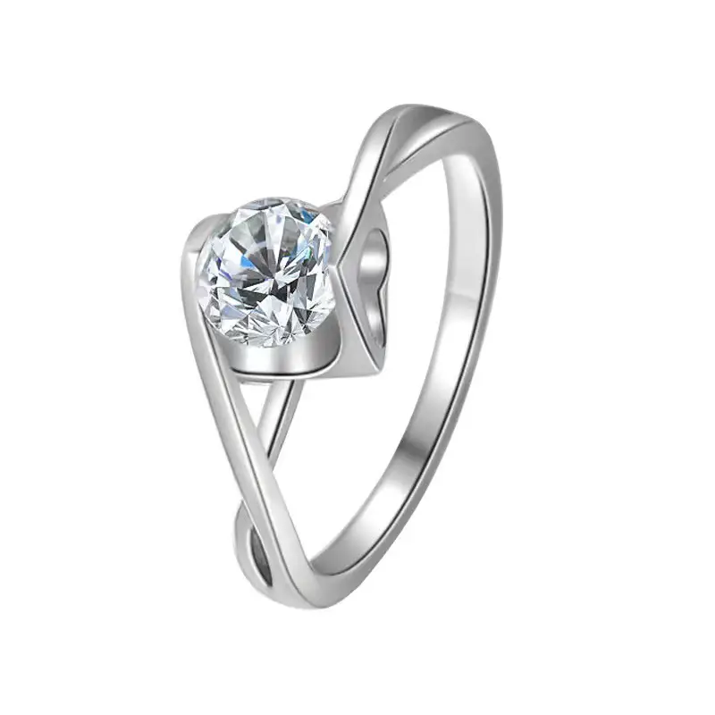Clearance Moissanite Wedding Ring Silver Platinum Plated 1 Karat - Image 15