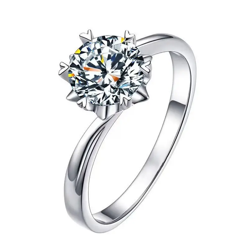 Clearance Moissanite Wedding Ring Silver Platinum Plated 1 Karat - Image 22