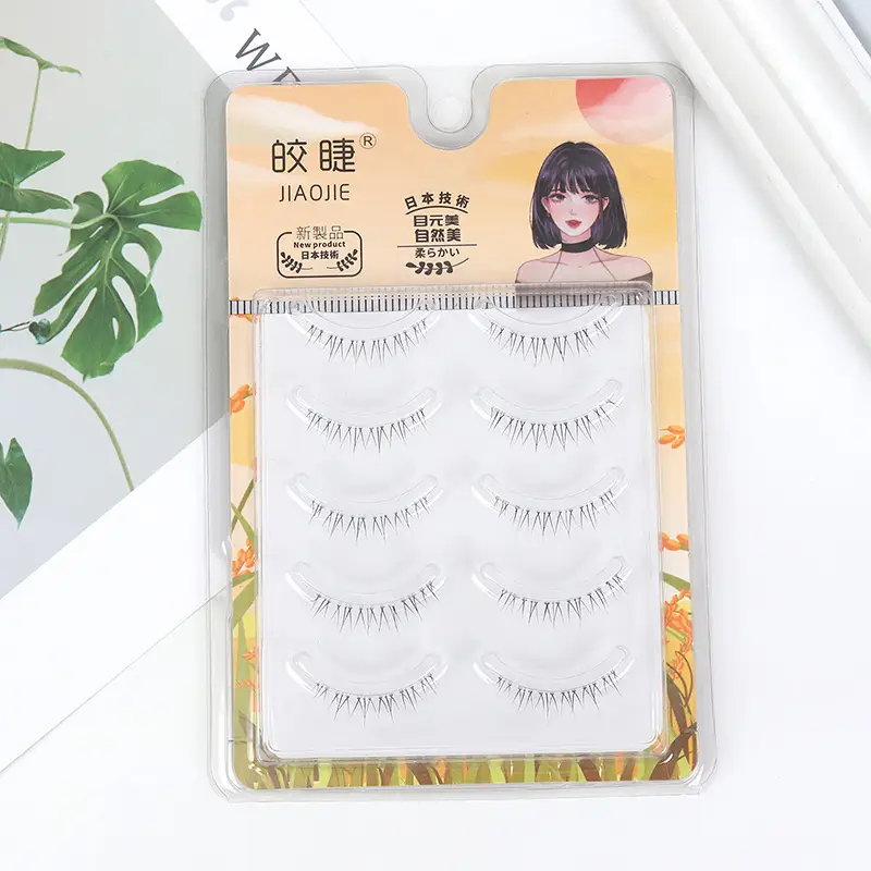 False Eyelash Set of 10 Pcs White Synthetic
