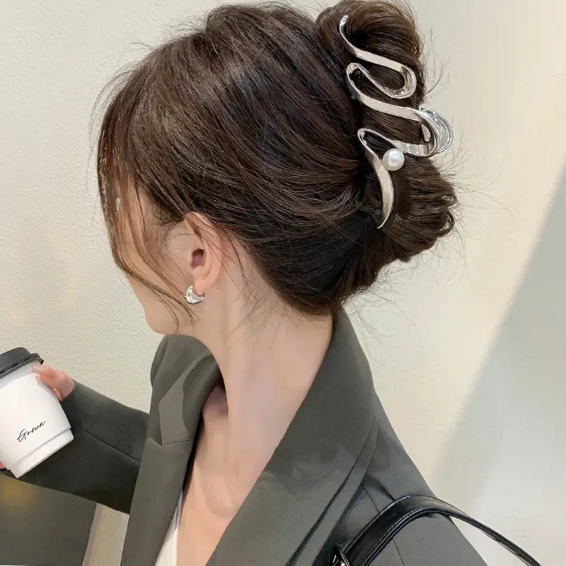 Pearl Wave Hair Clips Women's 2023 Gold Silver