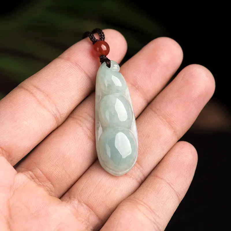 Myanmar Jade Bean Green Pendant for Men Women - Image 4