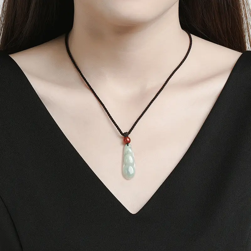 Myanmar Jade Bean Green Pendant for Men Women - Image 5