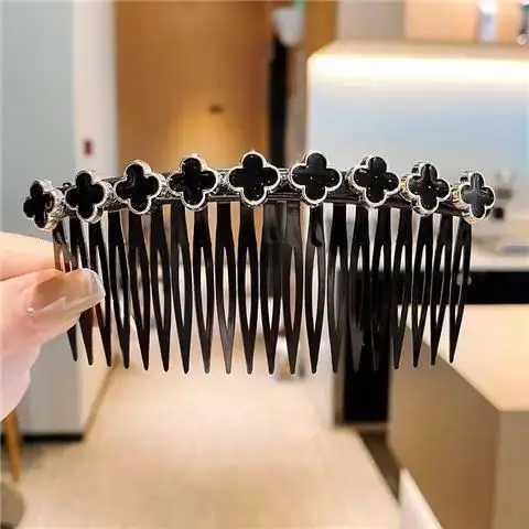 5# black four-leaf clover/comb