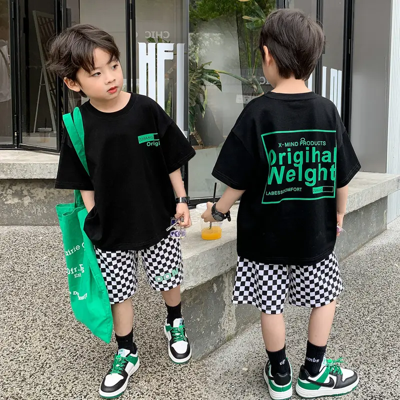 Boys White T-Shirt Green Pants Summer 2025 - Image 6