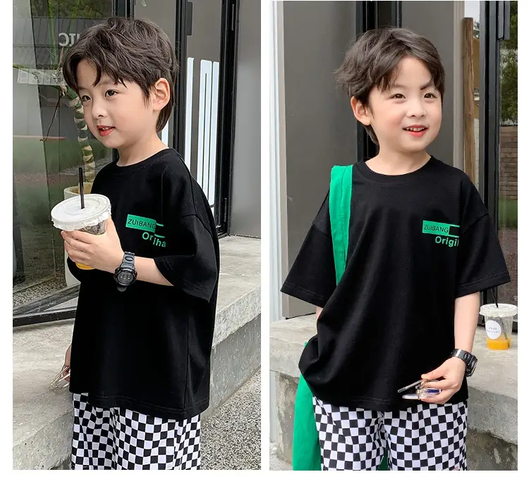 Boys White T-Shirt Green Pants Summer 2025 — feature 10