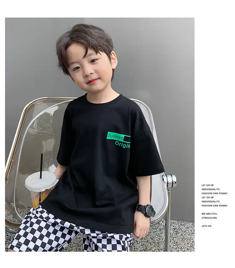 Boys White T-Shirt Green Pants Summer 2025 — feature 9