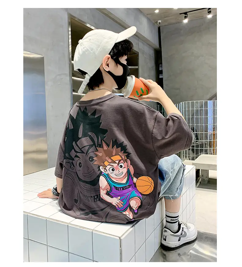 Children's Printed T-Shirt Boys Summer Cartoon Design Loose Fit — feature 10