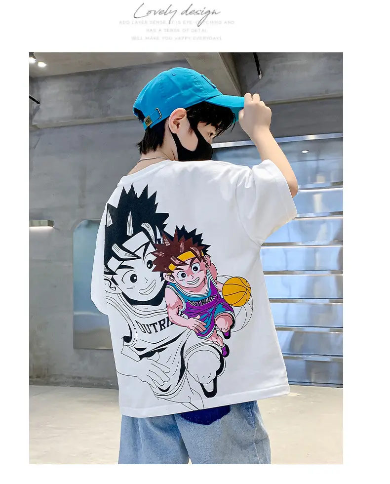 Children's Printed T-Shirt Boys Summer Cartoon Design Loose Fit — feature 12