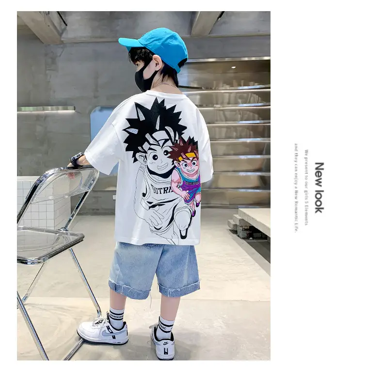Children's Printed T-Shirt Boys Summer Cartoon Design Loose Fit — feature 14