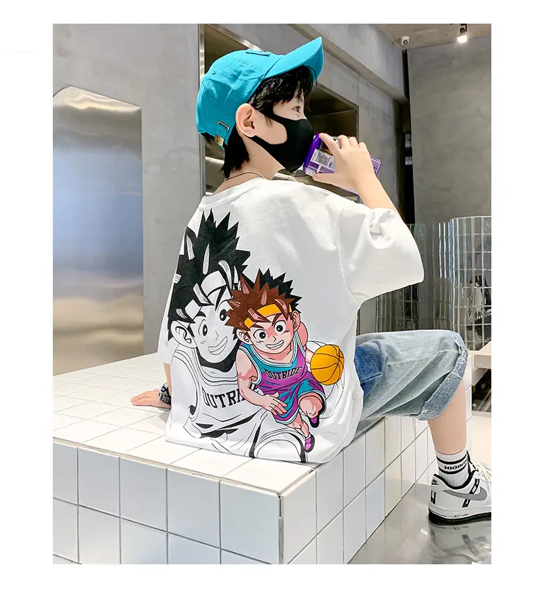Children's Printed T-Shirt Boys Summer Cartoon Design Loose Fit — feature 15