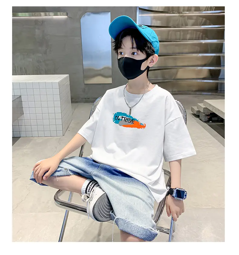 Children's Printed T-Shirt Boys Summer Cartoon Design Loose Fit — feature 16