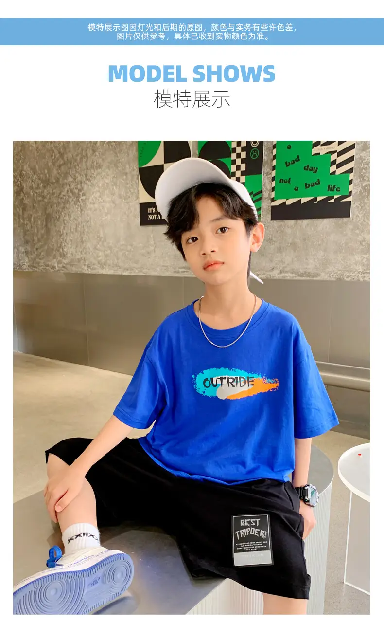 Children's Printed T-Shirt Boys Summer Cartoon Design Loose Fit — feature 17
